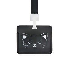 Badge horizontal, external 100 x 80mm, internal 52 x 82mm, tape 42 cm, cat