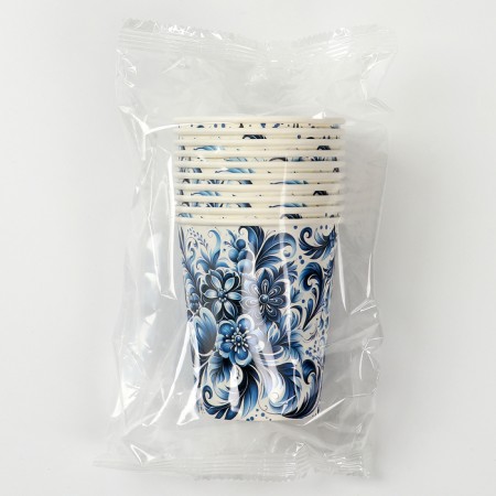 A one -time paper glass "Gzhel", 250 ml-3