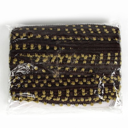 Brown braid with gold, width 1.4 cm, 50 m each-3