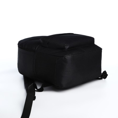 Youth backpack on lightning from textiles, external pocket, black color-2
