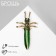Brooch "Beetle" long-hung, black-green color in gold