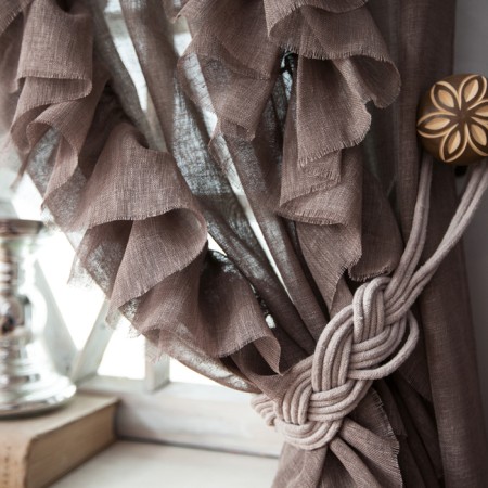 Set of curtains "IVI", size 200 x 270 cm, brown-1