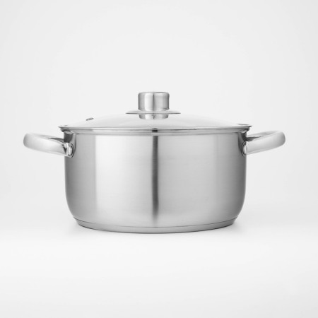 A set of stainless steel pots “Grette”, 3 subjects: 2.3 l, 3.2 l, 4.2 l, covers-3