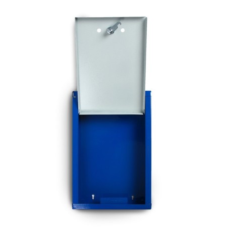 Mail box with a lock, vertical "coat of arms", blue-6