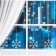 Garland “fringe” 2.4 × 0.9 m with nozzles “snowflakes”, ip20, transparent thread, 150 LED, white glow, 8 modes, 220 V