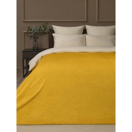 Texrepublic blanket, size 200x220 cm, ocher color
