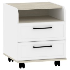 Office cabinet Aurelio 94, 450 × 450 × 535 mm, white color / Blackwood satin