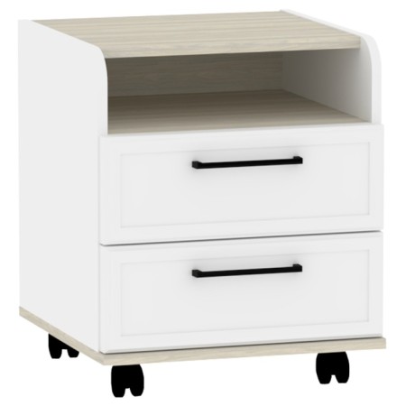 Office cabinet Aurelio 94, 450 × 450 × 535 mm, white color / Blackwood satin