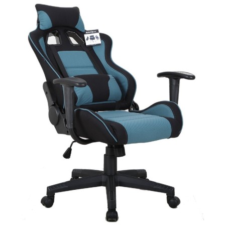 Brabix player "GT RACER GM-100", two pillows, fabric, black/blue-1