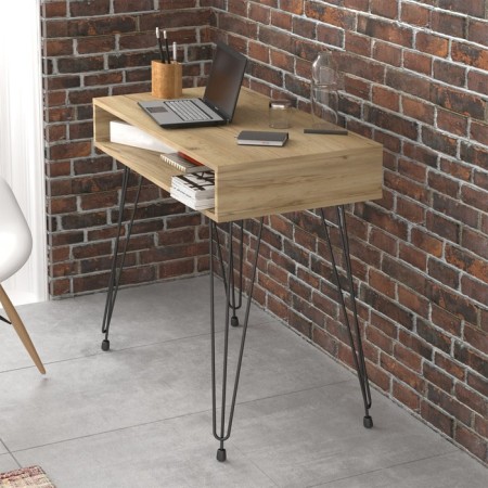 Written table Chicago 90x45x75 cm, oak craf gold, black-1