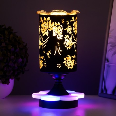 Aroma lace with backlight "Flowers" E14 40W +RGB black 10x10x24.5 cm-2