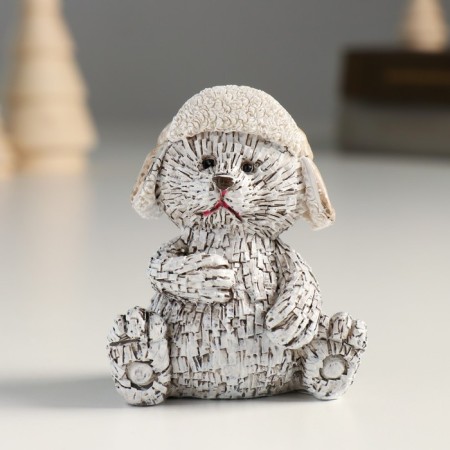 Souvenir Polystone "Bear in a head-hat, sits" Gray mix 6x5x7.5 cm-1