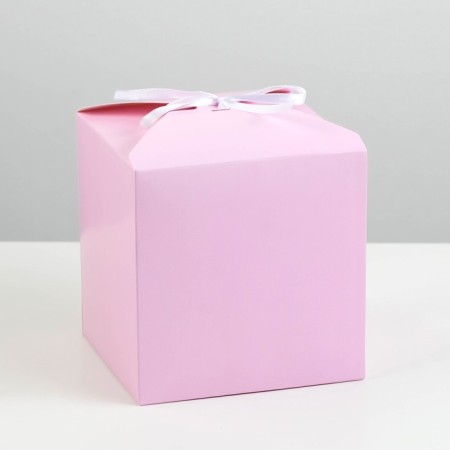 Folding pink box, 14 x 14 x 14 cm