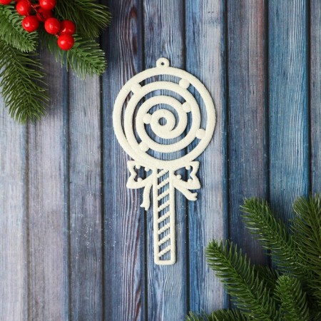 Christmas tree decoration "Luxe Lux" 9,5x19 cm, white