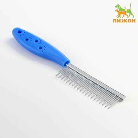Comb "paws" with teeth of different lengths, 20.5 x 3 cm, blue