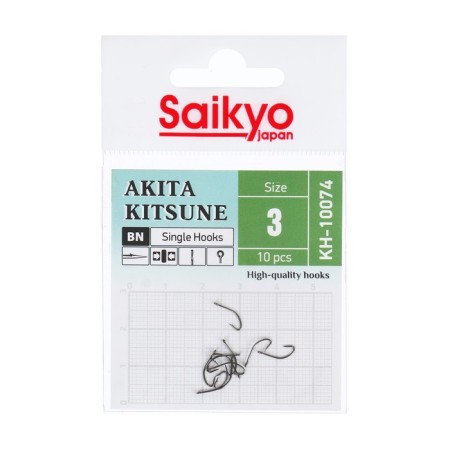 Hooks Saikyo KH-10074 Bn Akita Kitsune No. 3, 10 pcs