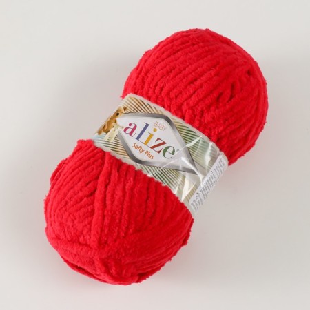 Yarn "Softy Plus" 100% micropoliester 120m/100g (56 red)-1