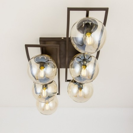Ceiling chandelier Citilux "Breeze" CL106265, 67.5x33x23 cm, 6x60W, E14, brown color-4