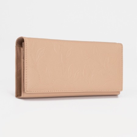 Women's wallet on magnets, beige color