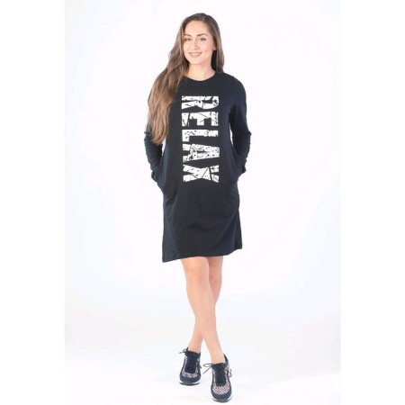 Women's tunic with a long sleeve, size 44, black color