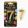 Candle for the cake, the number "7", gold.