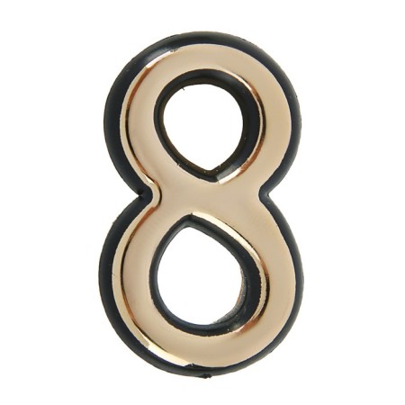 Door number "8", plastic, color gold