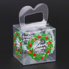 New Year. Box gift New Year's folding PVC 