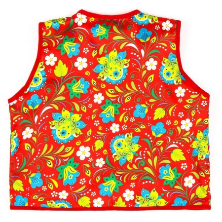 Carnival vest "Ivanushka" with a belt, the color is red-5
