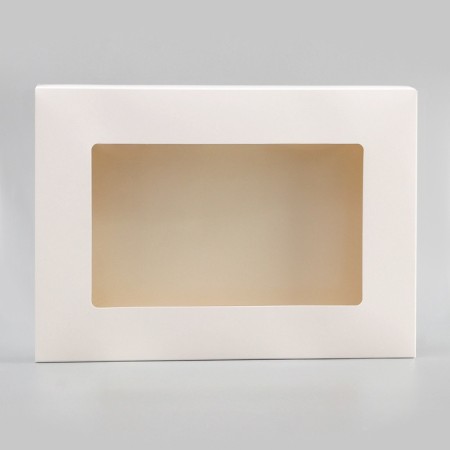 The box is folding, with a window, white, 28 x 20 x 5 cm-1