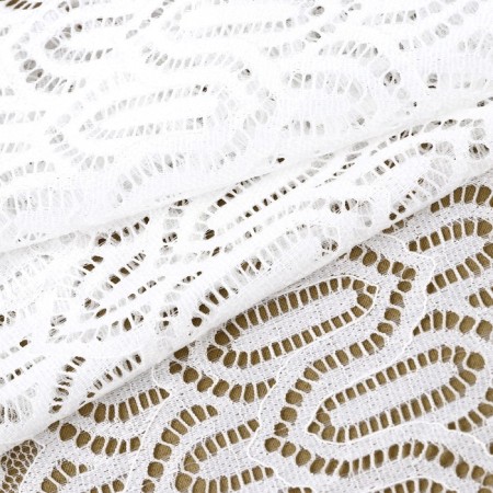 Lace elastic fabric, 185 mm × 2.7 ± 0.5 m, white color-1