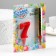 Candle for cake the number "Oval" Red "7" + Fountain