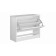 Sirius shoe cabinet, 602 × 250 × 488 mm, with a folding shelf, white color