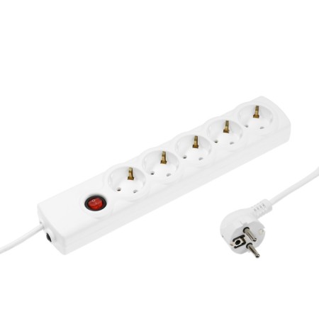 Luazon Lighting network filter, 5 outlets, 1.5 m, 3500 W, 3x1 mm2, 16 A, 220 V, with a fuse, white-2