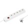 Luazon Lighting network filter, 5 outlets, 1.5 m, 3500 W, 3x1 mm2, 16 A, 220 V, with a fuse, white
