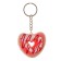 Square “heart”, on a key fob, color mix