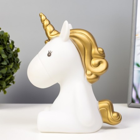 Nightnik "Unicorn in Gold" LED from batteries with a white-gold 9.5x14x20 cm Risalux-4