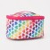 Cosmetic bag with a zipper, with a mirror, pink color/multi -colored