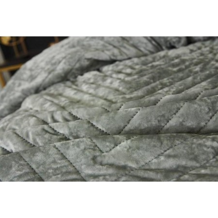 A set with a blanket "Fernand", size 240x260 cm, 50x70 cm - 2 pcs, emerald color-1
