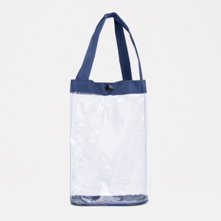 Cosmetic bag on the button, the color is blue-1