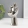 Ceramics candlestick on 1 candle "Angel with a halo" d = 4 cm silver 11.5x10x18.5 cm