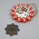 Christmas tree toy "Snowflake with a snowman", from batteries, a glow of warm white