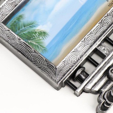 Photo frame plastic in 5 photos 10x15, 12x12 cm "ship" Dark silver 38x48 cm-1