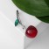 Brooch "Cherry", burgundy-green color in silver