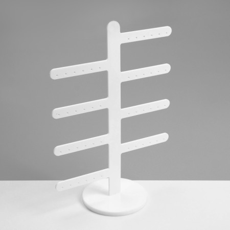 Top for earrings 8 branches (3 pairs each), 24 pairs, 10 × 22 × 30, white color-1