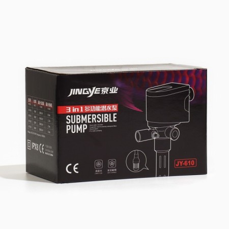 Aquarium pump Jingye JY-610, 500 l/h, 10 W, water lifting height 0.8 m-8