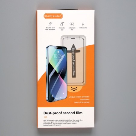 Protective glass for the iPhone 14 Pro Max, with a frame for installation, full glue, 9h, 0.33 mm-3