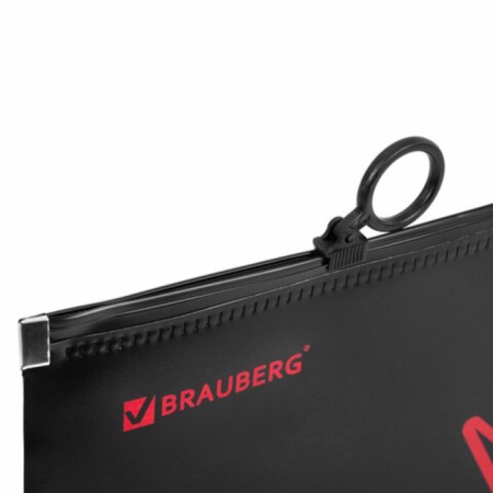 Brauberg A4 notebook folder, 1 compartment, plastic, on zip-lock, "Danger", 272105-1