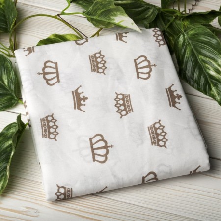 Pillowcase, size 40 × 60 cm, beige crown, calico-1