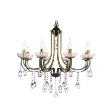 Люстра подвесная с хрусталём Ambrella light, Classic, TR4953, 8хE14, цвет чёрный, золото