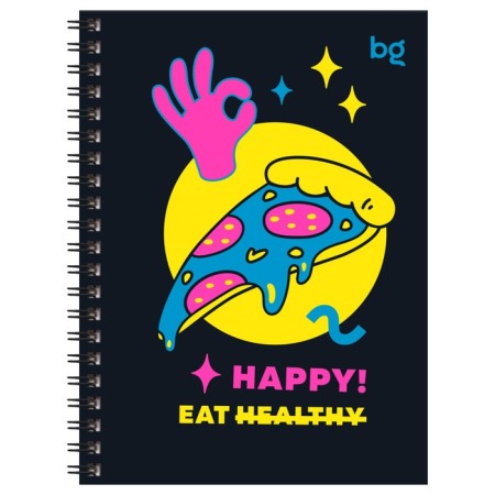 Note book A6, 80 sheets in a cage on a rowing "Neon delight", a solid cover, matte lamination, selective varnish, mix-5